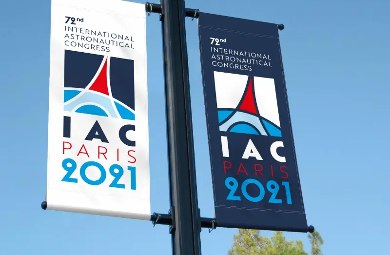 Visuel réalisé par O’communication pour CNES : Candidature COSPAR 2030, Toulouse